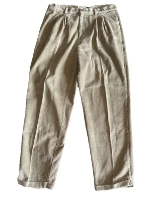 Vintage Gap Corduroy Pants Mens 34X32 Tan Pleated Front Cuffed High Rise Grandpa - Image 1 of 4