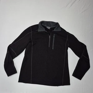 Kuhl Interceptr Pullover Nero 1/4 Zip Maglione Pile Strato Medio Uomo L 3111 - Foto 1 di 11