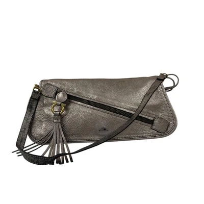 VTG Salvatore Ferragamo Crossbody Bag Womens Pewter Tassel Italy FG 21 6370 - Image 1 of 4
