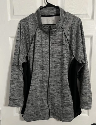 Chaqueta deportiva St Johns Bay Active para mujer 2xl bloque de color cremallera negra y gris Foto 1 de 4