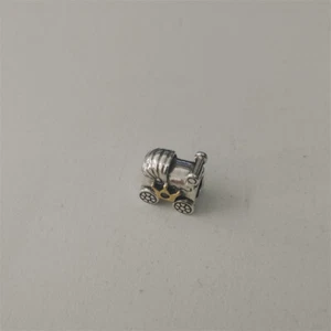 14ct Gold Royal Baby Carriage CZ Charm Pandora Silver - Picture 1 of 4