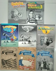 Abeka 3rd Grade Teacher Key Quiz Exploring God's World Language Lot of 8 - Picture 1 of 4