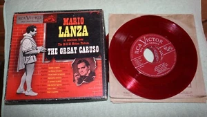 The Great Caruso by Mario Lanza 45 RPM 4 red record set RCA VICTOR   L4   * - Imagen 1 de 24