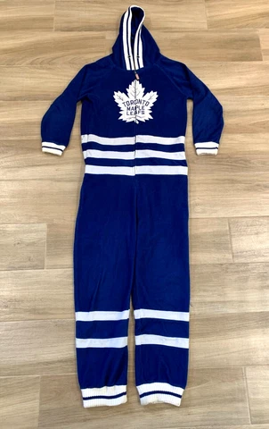 Hockey Sockey Toronto Maple Leafs One-Piece Jumpsuit Size Small Men's Fleece Cover