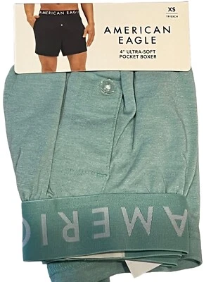 Boxer de bolsillo ultra suave American Eagle 4" nuevo con etiquetas talla XS-S-M-L-XL verde #16 Foto 1 de 4