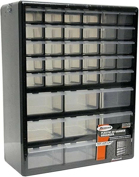 Homak 39-Drawer Parts Organizer- 6.25inLx14.75inWx18.5inH Model# HA01039001 - Image 1 of 1