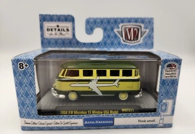 M2 MACHINES AUTO-THENTICS 1958 VW MICROBUS 15 WINDOW USA MODEL WMTS11 NIB - Image 1 of 4