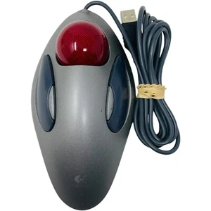 Logitech Trackman Marble Wheel Ambidextrous Mouse T-BC21 P/N WORKS Tested - Picture 1 of 3