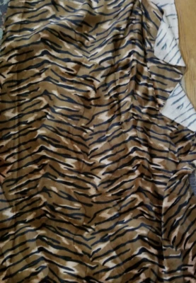 Faux Fur Fabric Animal Print BROWN TIGER 1  1/3 Yards x 60" Wide Low Pile - Image 1 of 3