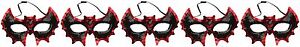 Zest 5 Sequinned Bat Face Masks Halloween Party Black & Red