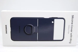 Samsung Cover Silicone con Anello per Galaxy Z Flip4 - Custodia Navy NUOVA - Foto 1 di 3