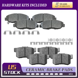 Front+Rear Ceramic Brake Pads Kit for 01-05 Acura El Honda Accord 08-11 Civic EX - Picture 1 of 6