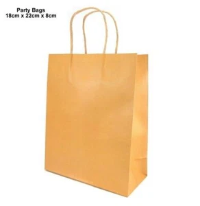 Light Gold Paper Party Bags Xmas Birthday Handle Heavy Strong Gift Bags 120gsm - Picture 1 of 8