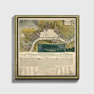 Stampa su Carta, Tela, Quadro o Cornice Anonymous Map of London, 1666 - Imagen 1 de 9