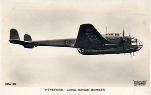 "Hereford" Langstreckenbomber Vintage Echt Foto Flugzeug Postkarte - Bild 1 von 2