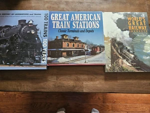 3 Book Lot Trains, Locomotives, Railways and Journeys Coffee Table Size - Picture 1 of 4