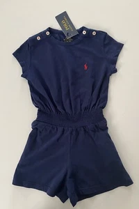 NWT, Girls Polo Ralph Lauren Navy Jumpsuit. Size 6 - Picture 1 of 1