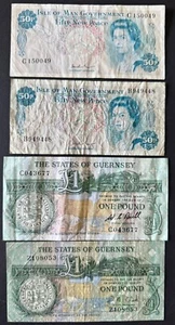 *JOB LOT* **ISLE OF MAN 50p NOTES & GUERNSEY £1 NOTES** *INCLUDES A REPLACEMENT* - Picture 1 of 2