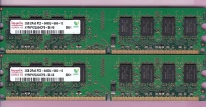 4GB 2x2GB PC2-6400 DDR2-800 HYNIX HYMP125U64CP8-S6 AB Ram Memory Kit Desktop - Picture 1 of 4