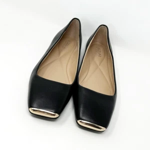 Ballerine Alfani Step Flex donna nere pelle nettone oro quadrate, taglia 9 - Foto 1 di 9