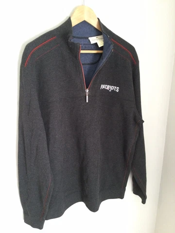 Tommy Bahama Mens New England Patriots Football Reversible 1/4 Zip Sweater Sz L Cover