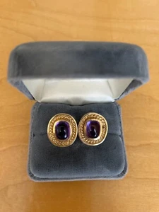 Amethyst and 14 karat gold earrings - Picture 1 of 3