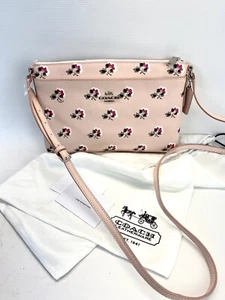 COACH Floral Print Crossgrain Journal Crossbody Purse Pink with Dustbag - Picture 1 of 7