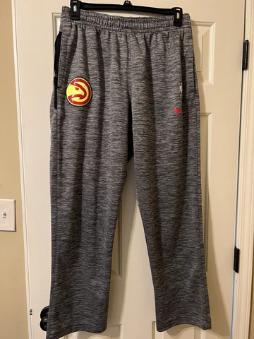 Men's Nike Dri-Fit NBA Atlanta Hawks Team Issued Sweatpants Gray Size XL Cover