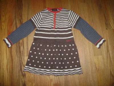 VESTIDO CATIMINI NIÑAS talla 3/3T MARRÓN NARANJA RAYAS MANGA LARGA IMPRESIONANTE Foto 1 de 4