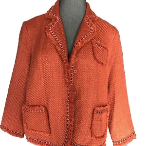 DIALOGUE WOMENS JACKET BURNT ORANGE SZ 22W - Picture 1 of 7
