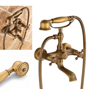Rubinetto per vasca da bagno retrò nostalgia rubinetto a parete rubinetto per vasca da bagno rubinetto per doccia ottone - Foto 1 di 9
