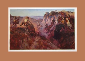 Charles Russell Wild Horse Hunters 1913 American Wild West 11x9" Art Print - Picture 1 of 8