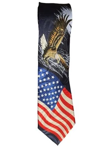 Cravatta patriottica bandiera americana USA con aquila 60" Steven Harris fatta a mano - Foto 1 di 7