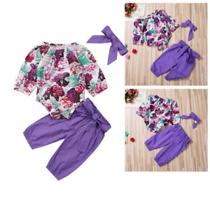 Neugeborenes Säugling Baby Mädchen Strampler Overall Tops Hose Stirnband Outfits Kleidung Set - Bild 1 von 11