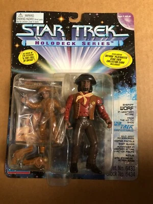 1995 Playmates STAR Trek Holodeck Series Wild West Sheriff Worf Figure ** - Image 1 of 4
