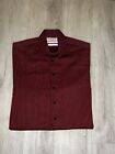 Mens Thomas Pink Burgundy and Black Stripped Button Down Shirt Size 16