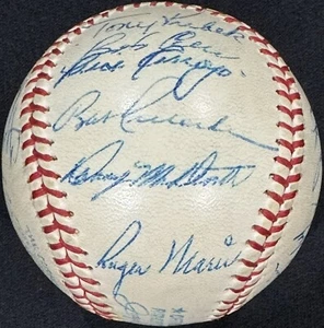 1961 YANKEES TEAM SIGNED OAL BASEBALL ROGER MARIS DUKE MAAS FULL PSA DNA LETTER - Picture 1 of 7