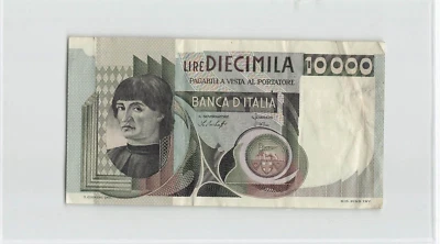 ITALY 10,000 Lire 1976 (1976), P-106a IA 688372G, Baffi & Stevani , Circ.  R1 - Image 1 of 2