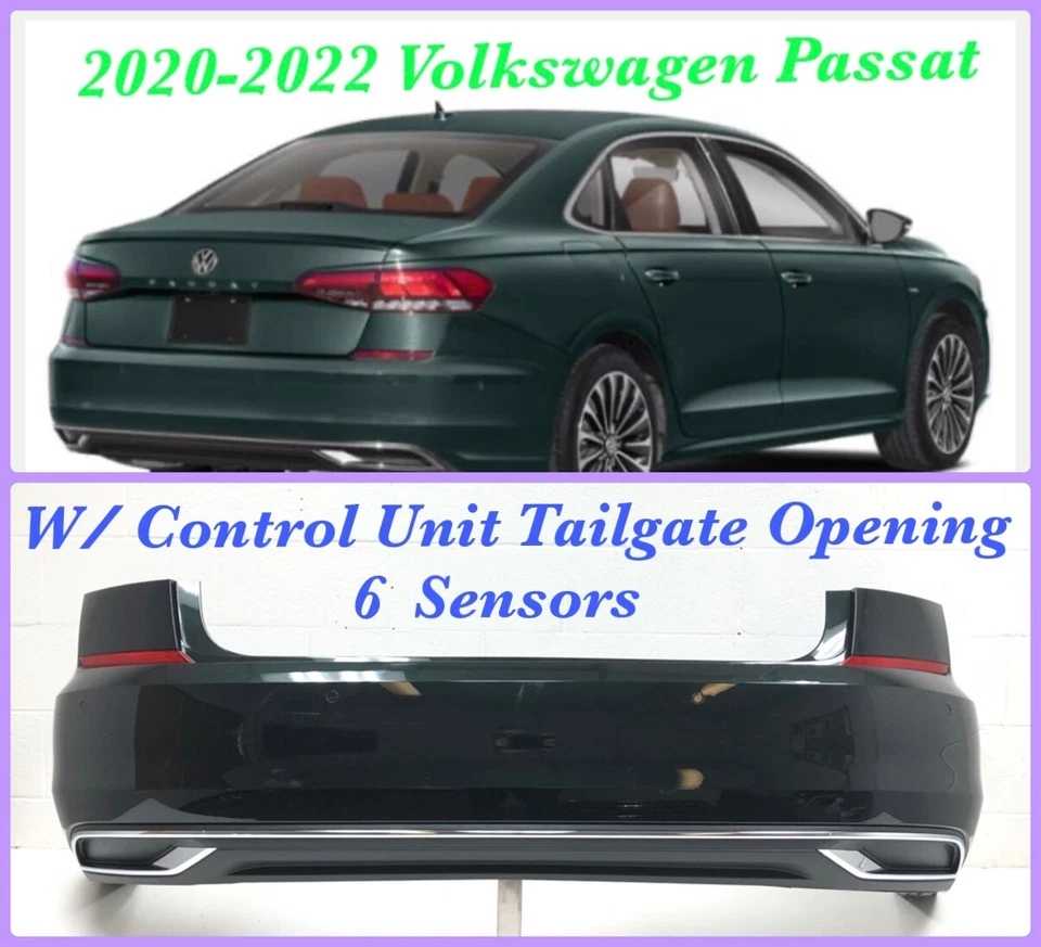Parachoques trasero VW Volkswagen Passat 2020 2021 2022 con 6 sensores (verde carreras) #22 Foto 1 de 4