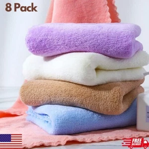 8PCs Microfiber Cleaning Cloth Dishtowel Multifunctional Reusable Kitchen Towels - Picture 1 of 8