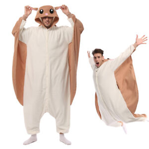  Erwachsene Kinder fliegendes Eichhörnchen Knochen Pyjama Männer Kind Frauen Halloween Kostüme XXL