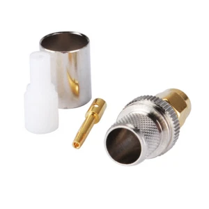 Connettore RF maschio (pin femmina) spina a crimpare RP-SMA per cavo LMR400 RG8 RG213 - Foto 1 di 4