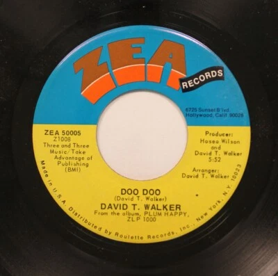 David T. Walker - 45 - Doo Doo / Love Vibrations On Zea Records - Image 1 of 2