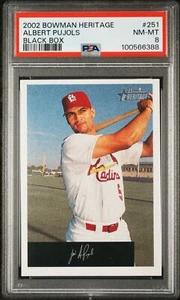 2002 BOWMAN HERITAGE ALBERT PUJOLS BLACK BOX #251 PSA 8 POP 5 - Picture 1 of 3