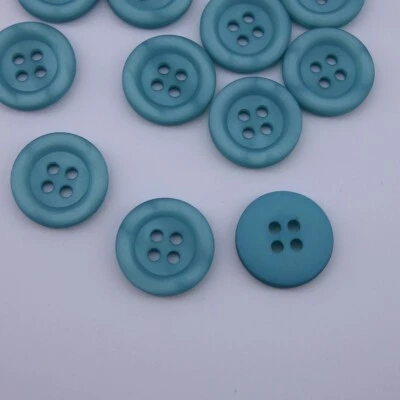GARDINEN RÖTTGER Knopf türkis glänzend 18mm 12 Stück