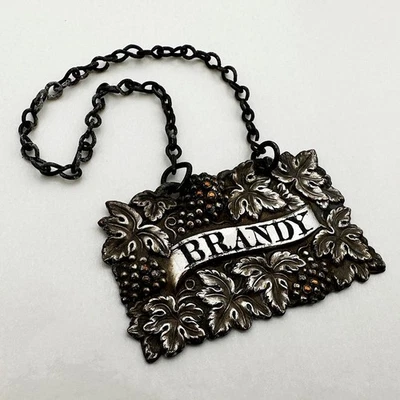 BRANDY DECANTER BOTTLE LABEL GEORGIAN OLD SHEFFIELD PLATE 19th Century - Image 1 of 3