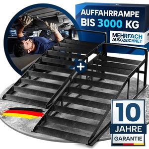 WERKTHOR PKW Auffahrrampen 2er Set Metall – Schwerlast Auto Rampe  3t – Rutschfe - Bild 1 von 8