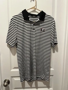 Nike Golf Polo UGA Georgia Bulldogs Uomo Taglia Small Nero e Bianco Righe - Foto 1 di 8
