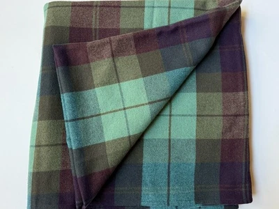 EUC! RARE RALPH LAUREN Rutherford Park  *QUEEN Wool BED BLANKET Purple Plaid - Image 1 of 4