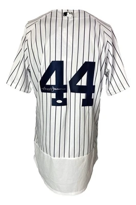 Reggie Jackson Signed New York Yankees Majestic Authentic Baseball Jersey JSA - Image 1 of 4